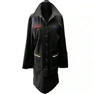 Vintage Simon Chang Skirt Blazer Suit  2 Piece Set Retro 80s Black Size 12